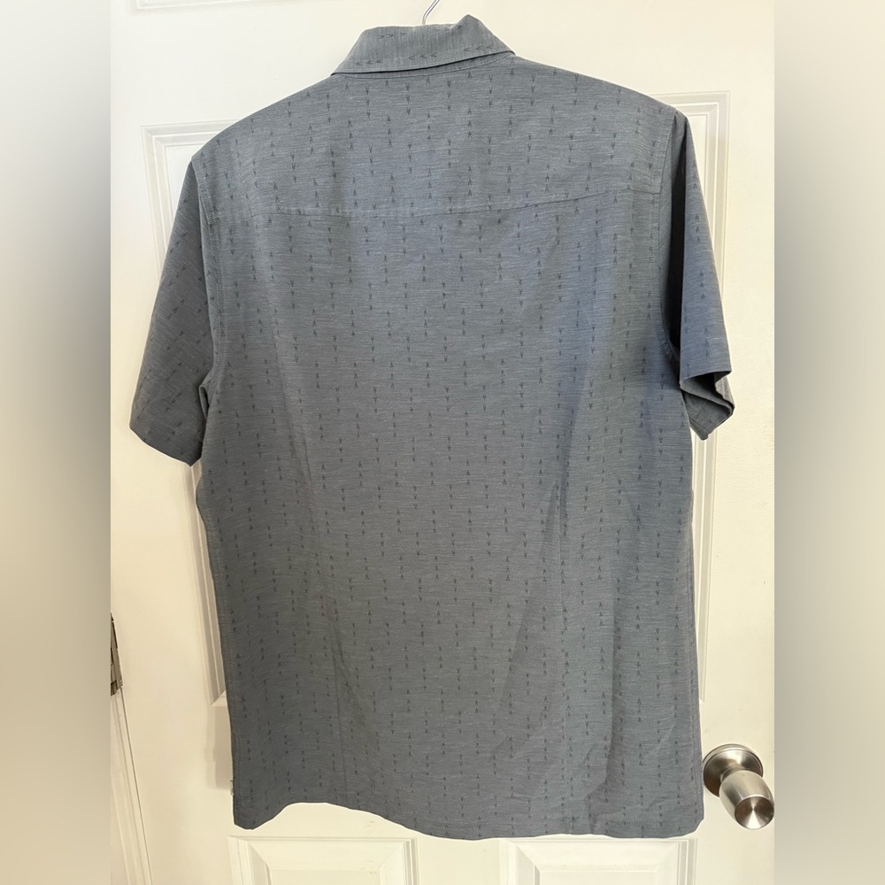 Vuori bridge button Down Geometric Blue Patterned Shirt M - Picture 5 of 8